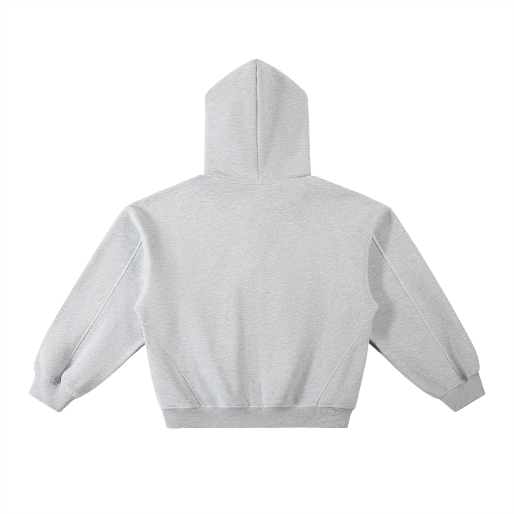Contrast-Stitched Boxy Fleece Hoodie ODMPOD