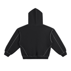 Contrast-Stitched Boxy Fleece Hoodie ODMPOD