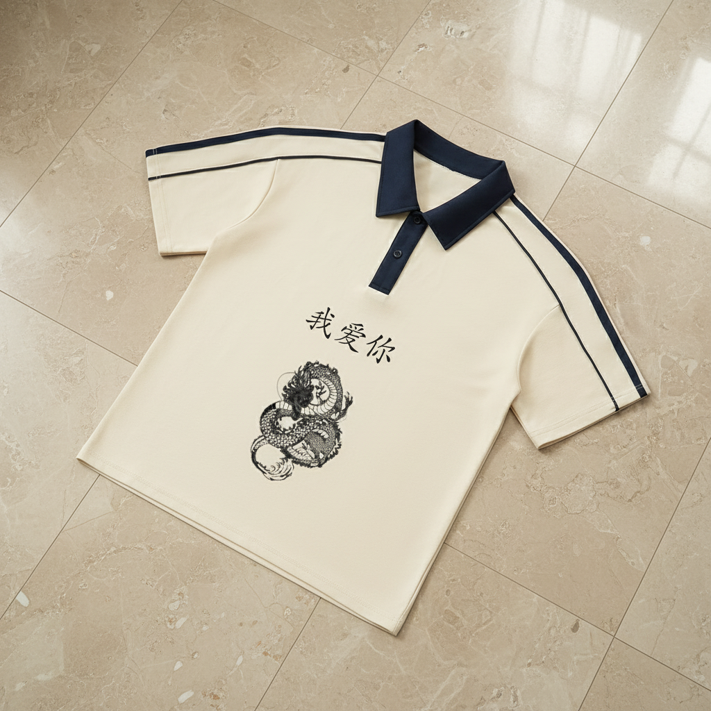 T-shirt Polo Style Japonais Homme