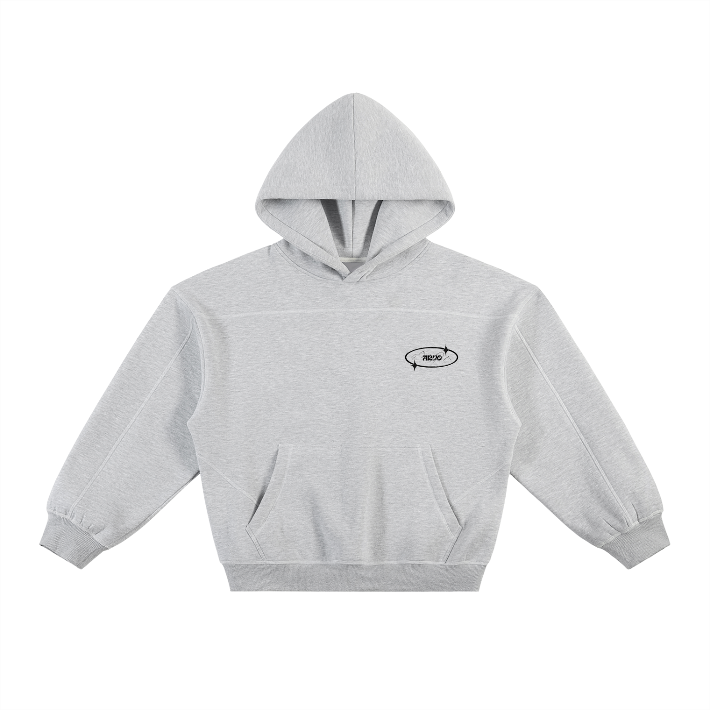 Contrast-Stitched Boxy Fleece Hoodie ODMPOD