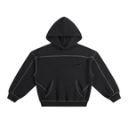 Contrast-Stitched Boxy Fleece Hoodie ODMPOD